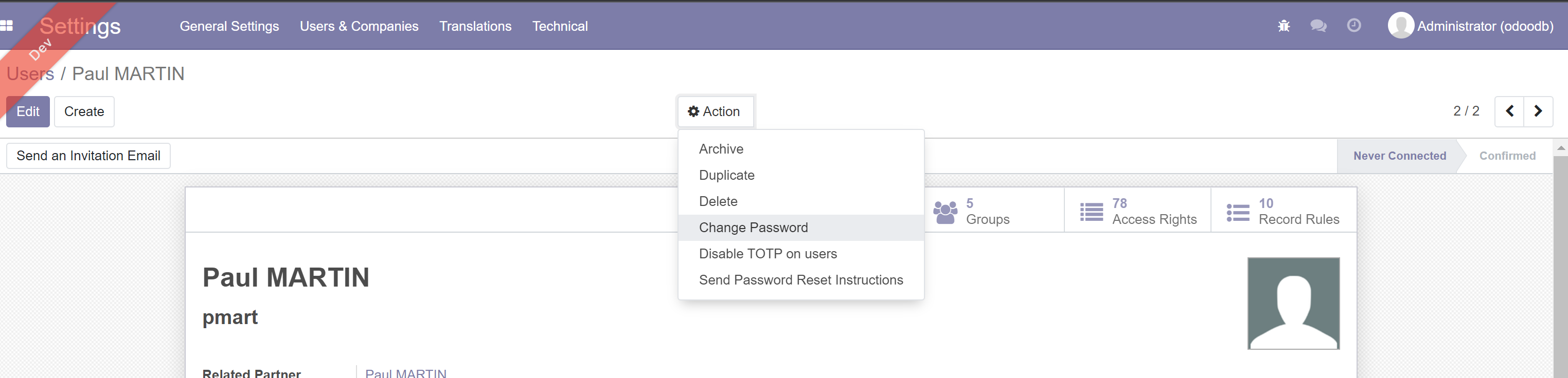 User change pwd User change pwd