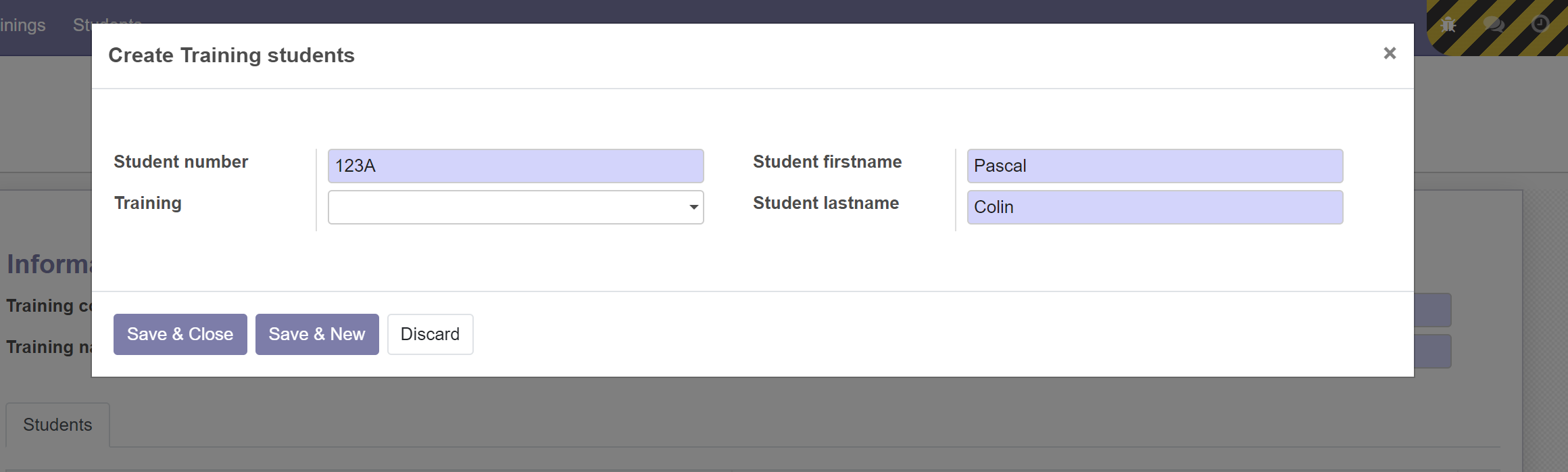 New student New student