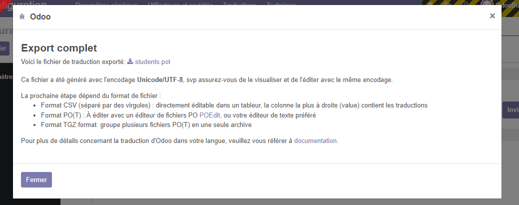 Export translation download Export translation download