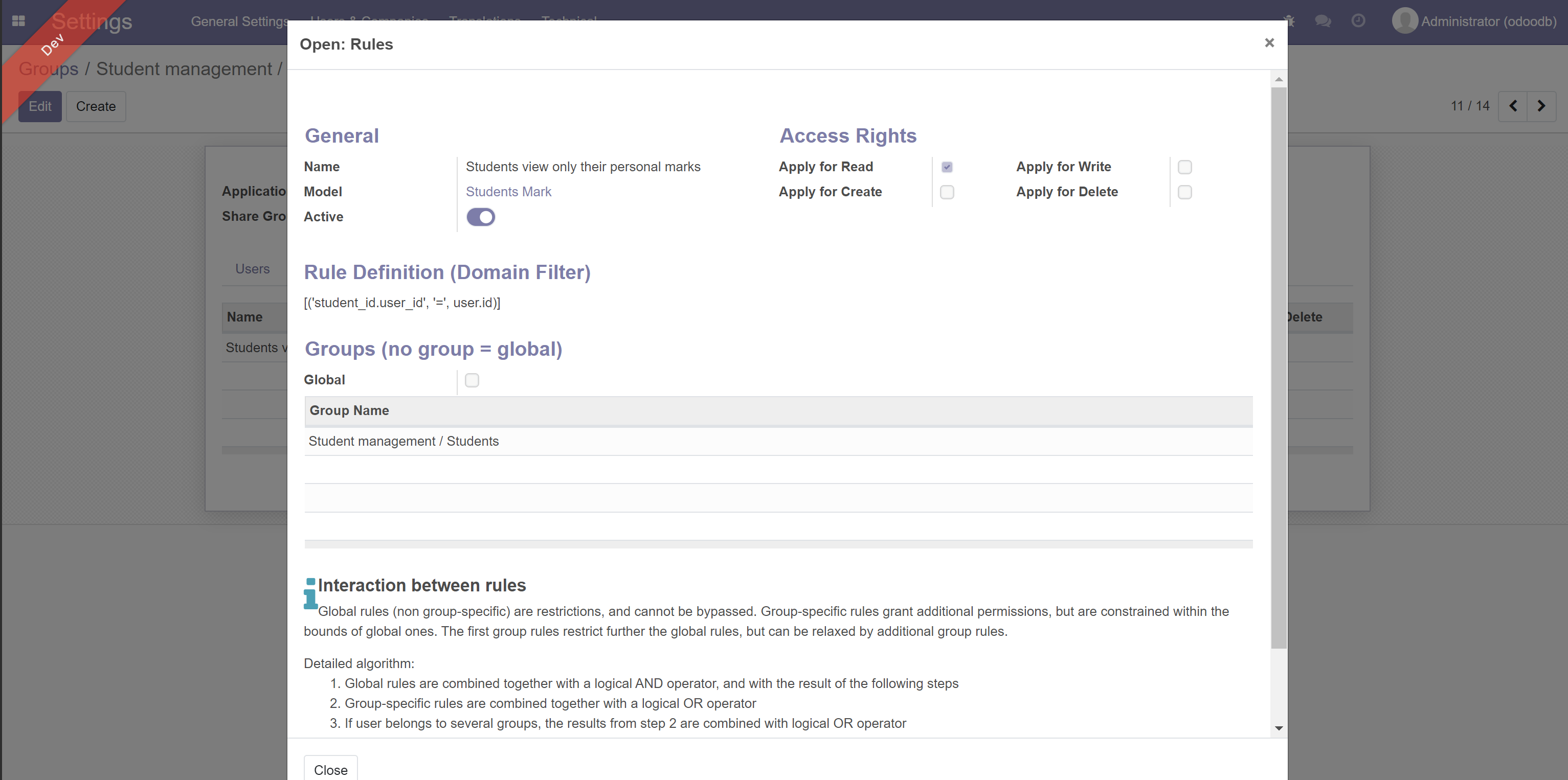 Q15 Record rules form Q15 Record rules form